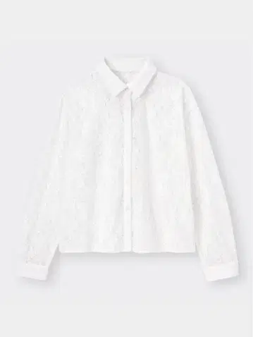 gu 레이스 긴팔 셔츠 화이트 블루