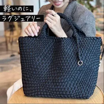 rickers 리커즈 네오프렌 뜨개질 토트백