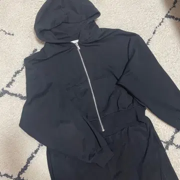 셋업! H&M 블랙 풀 집업 후드티