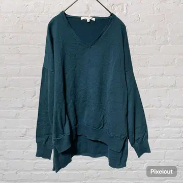 50071 아메리칸 홀릭 V넥 니트 스웨터 그린 워셔블