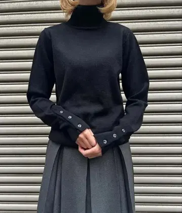 foufou 하이 게이지 터틀넥 스웨터 (블랙)