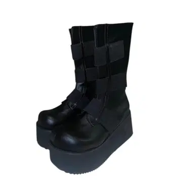 kojikuga 같은 형태 바코드 벨크로 통굽 부츠