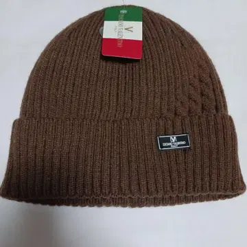 브라운 리브 니트 모자 이탈리아