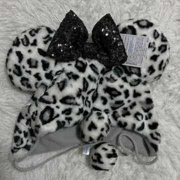 미사용 새상품 레오파드 무늬 미키 귀도리 모자 팬캡