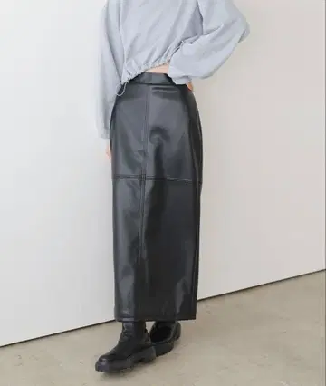 LIAN 에코 가죽 타이트 스커트