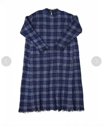 45R45rpm 인도 메리노 융모 체크 마비코 드레스