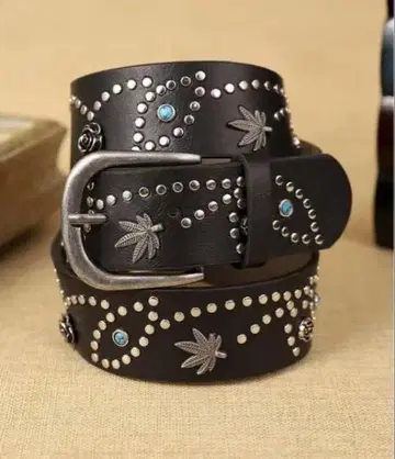 스터드 장식 가죽 벨트 y2k 스케이터 패션 남성용 여성용