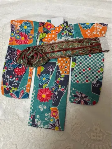 리카짱 캐슬 기모노 블루그린 계열 리카짱 사이즈 22cm 기모노