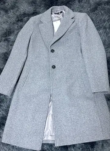 그레이 체스터 코트 울 혼방