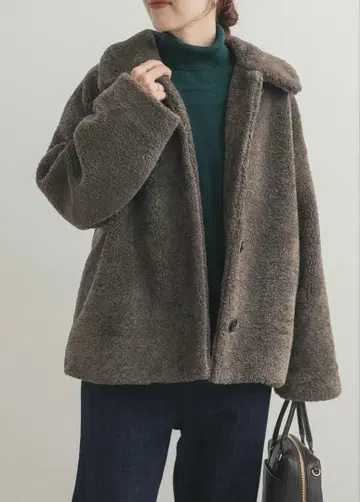 코쿤 실루엣 보아 코트