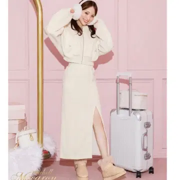 미셸 마카롱 따뜻한 타이트 스커트 슬릿