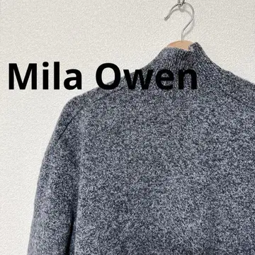Mila Owen 울 캐시미어 하이넥 니트 풀오버 그레이 믹스