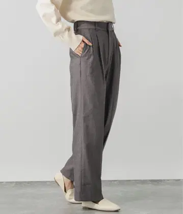 L 사이즈 따뜻한 아름다운 실루엣 와이드 팬츠 글로벌 워크