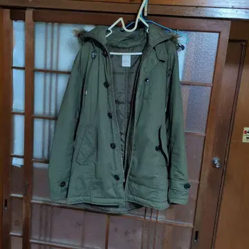 BACK NUMBER 후드 부착 자켓 L 사이즈 올리브