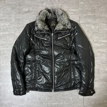 Y2K 시크 스타일 갸루 남자 헤이세이 반질반질 집업 충전솜 아우터 퍼