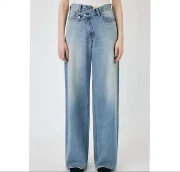 mouss 크로스 허리 와이드 스트레이트 데님