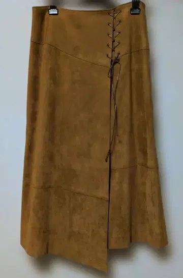 새상품급 GEORGES RECHE 스웨이드 플레어 롱 스커트