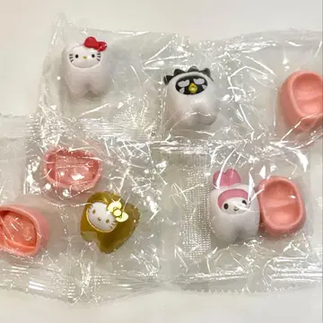 산리오 가챠 모두 함께 되자! 치아 골드 레어 4개 세트