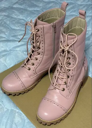 PINK HOUSE 레이스업 부츠 핑크 M