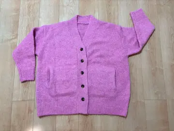 스타일 델리 모헤어 라이크 릴랙스 가디건 핑크