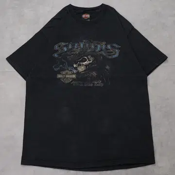 할리데이비슨 헤인즈 T셔츠 해골 구제 의류 L 블랙 14399