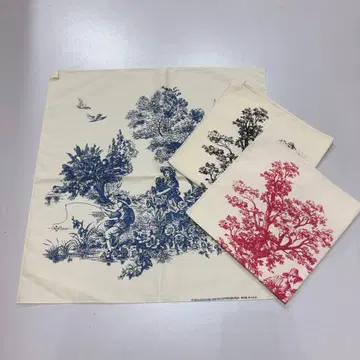 NOS 80s 90s 회화 디자인 반다나 USA제 3장 세트