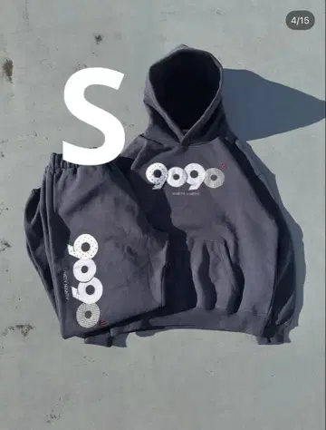 9090 후드 부착 후드티와 팬츠 세트