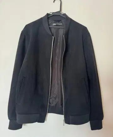 블랙 봄버 자켓 집업 스웨이드풍