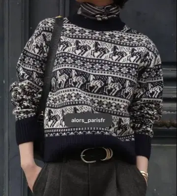alors paris [ Rohan ] 노르딕 무늬 니트