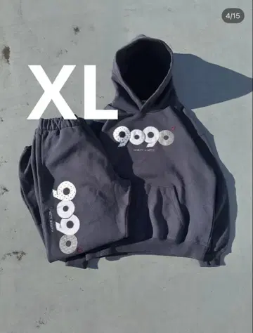 9090 후드 부착 맨투맨 세트 M 그레이