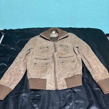 TOM TAILOR 천연 가죽 브라운 가죽 자켓