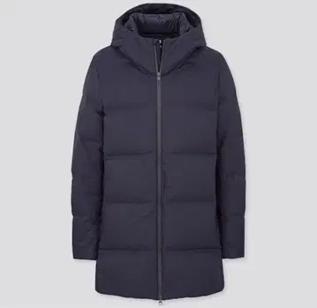유니클로 심리스 다운 코트 사이즈 L 네이비