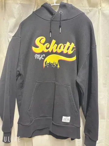 schott 헤비 웨이트 후드티 블랙