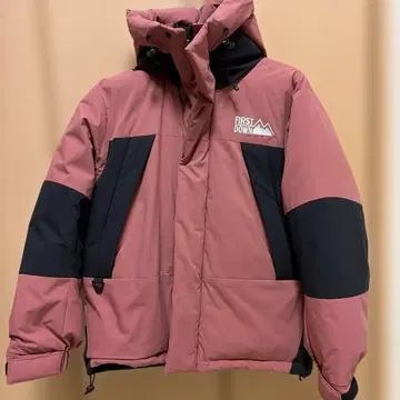 FIRST DOWN 후드 부착 다운 자켓 S 핑크