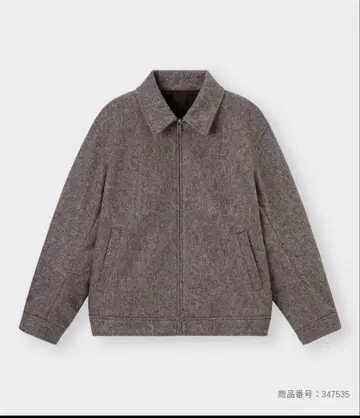 GU L 코지 멜톤 집업 블루종