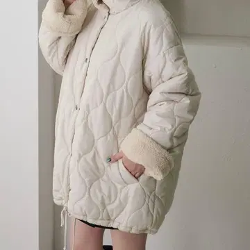 apres jour clair 보아 안감 퀼팅 자켓