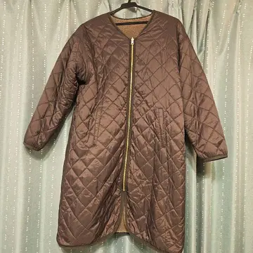 브라운 퀼팅&보아 롱 리버서블 자켓 코트 새상품 배송비 포함
