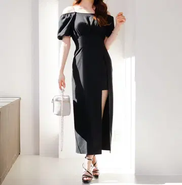 LIP SERVICE 2way 오프숄더 슬릿 롱 원피스 블랙 M
