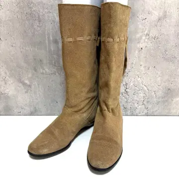 [ DANIEL HECHTER ] 스웨이드 롱 부츠 베이지 리본