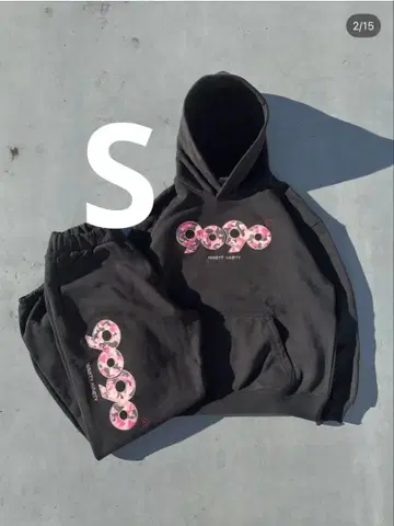 도넛 프린트 블랙 셋업