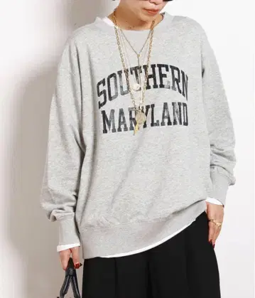 apstudio 별주 오버 칼리지 맨투맨 그레이 미사용 새상품