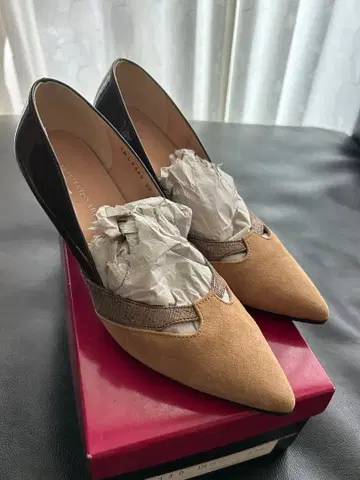 하이힐 펌프스 베이지와 브라운