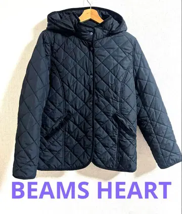 BEAMS HEART 퀼팅 후드 자켓