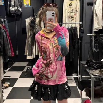 크리스천오드제이 후드티 반짝반짝 집업 후드티 갸루