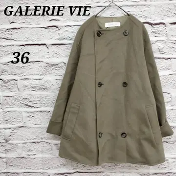 갤러리 바이 [36] 더블 페이스 노카라 울 코트 블라우스