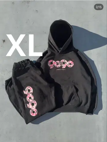 도넛 프린트 블랙 셋업