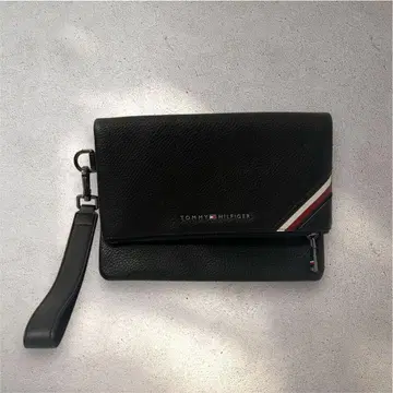 TOMMY HILFIGER 남성용 블랙 클러치백