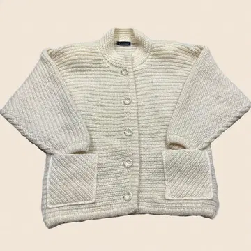 아이보리 니트 가디건 00년대 빈티지 아카이브 y2k 그런지