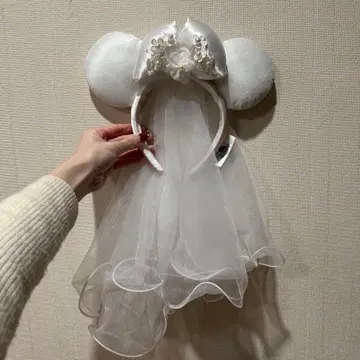해외 디즈니 웨딩 신부 미니 머리띠