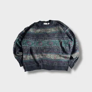 90s TIP TOP TAILORS 총무늬 니트 스웨터 캐나다제 그런지